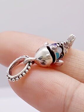 Pandora Blue Scaled Fish Dangle Charm